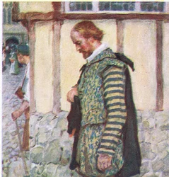 Shakespeare zieht seinen Hut, als er das Geräusch einer vorbeiziehenden Glocke hört, aus My Magazine, veröffentlicht 1922